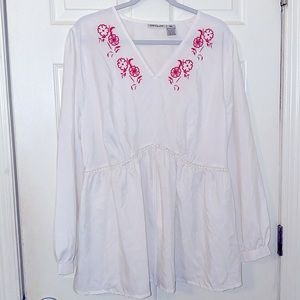 White Peplum Top Blouse